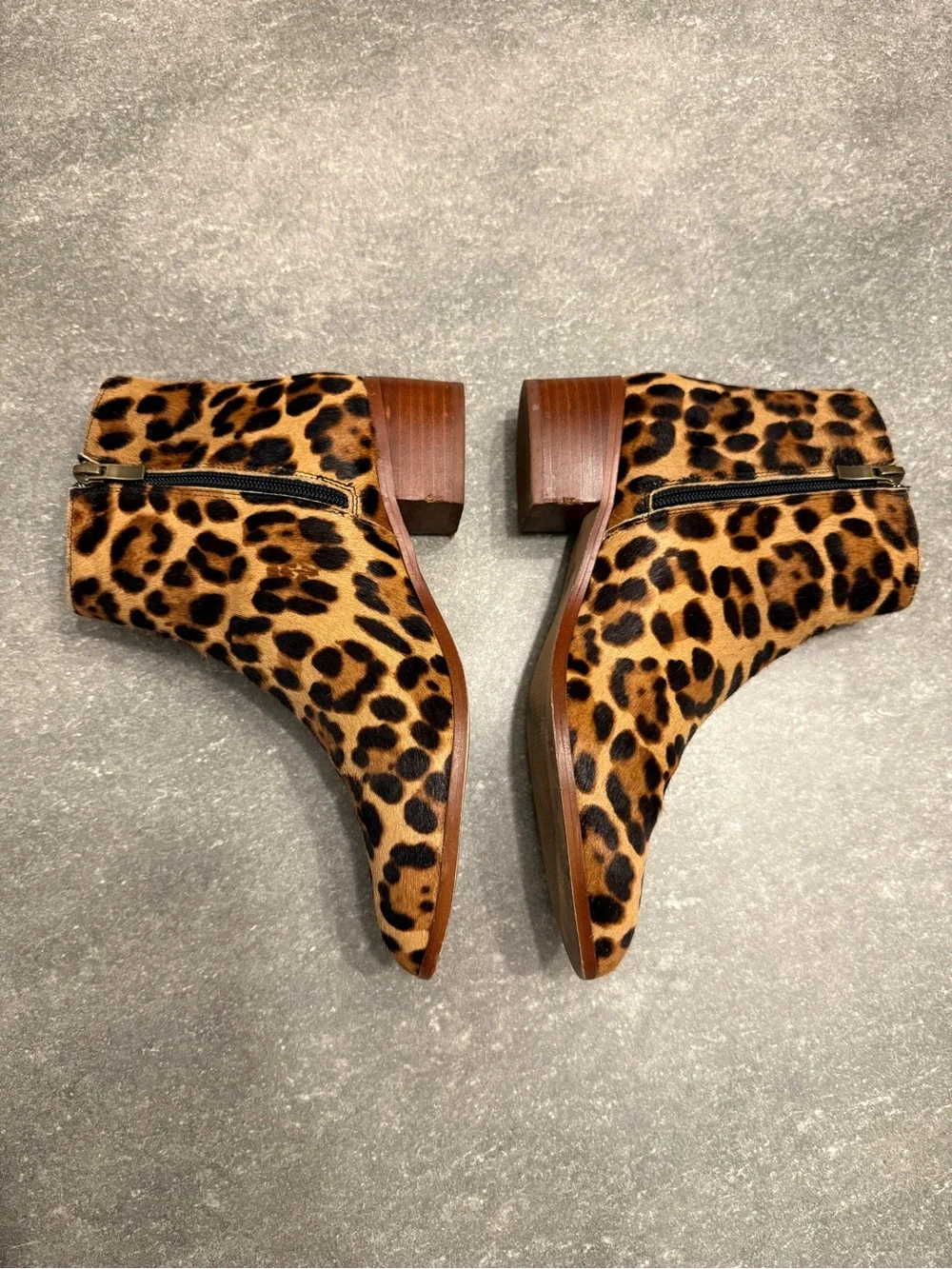 EUC J. Crew Women’s Leopard Calf Hair Boots Size 8